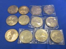11 Bronze Finished Commemorative Coins: American Bicentennial /MN Olmsted County