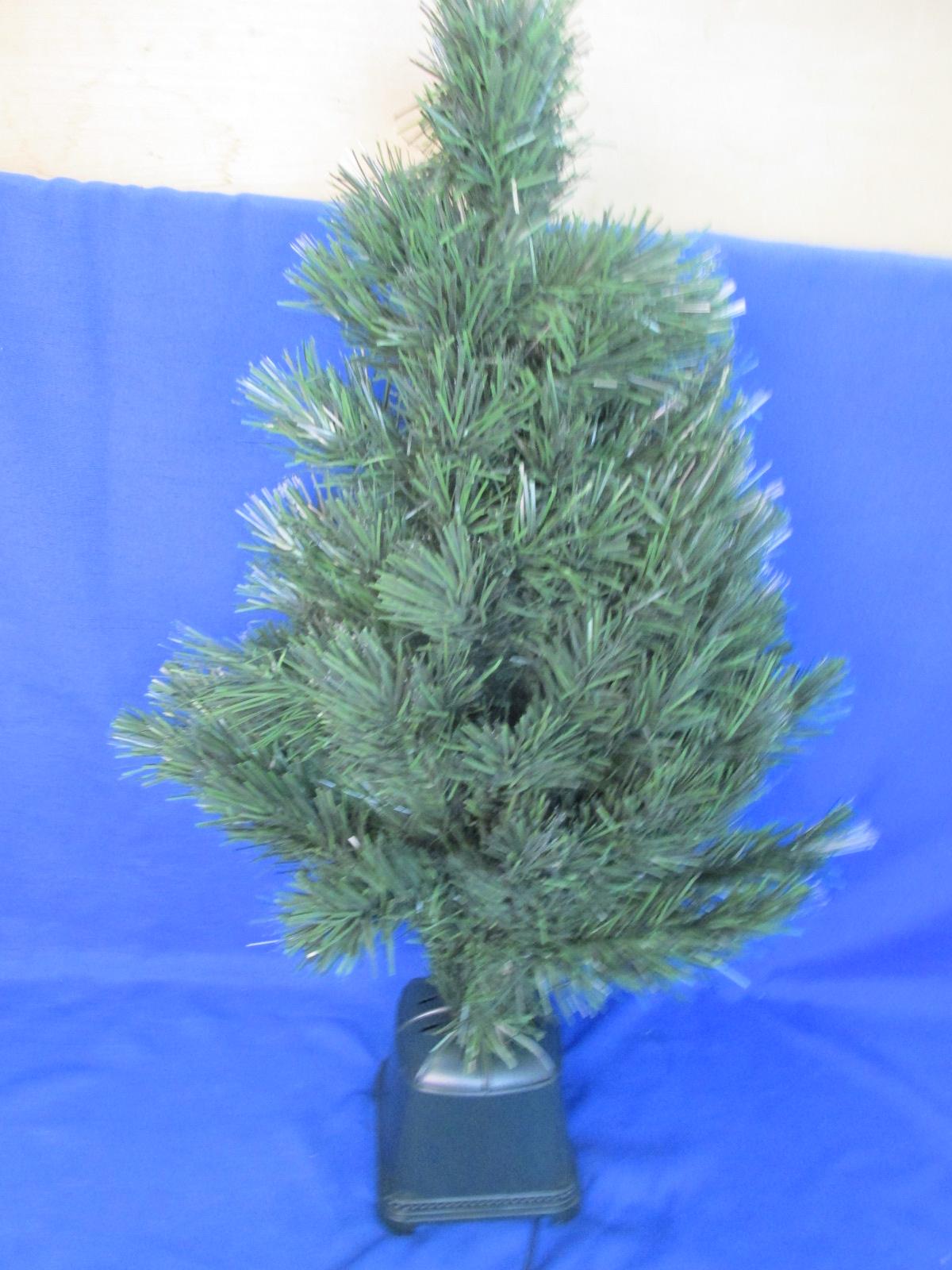 XMAS – 32 Inch Indoor Fiber-Optic Green Tree (Female) – Constantly Changes Color