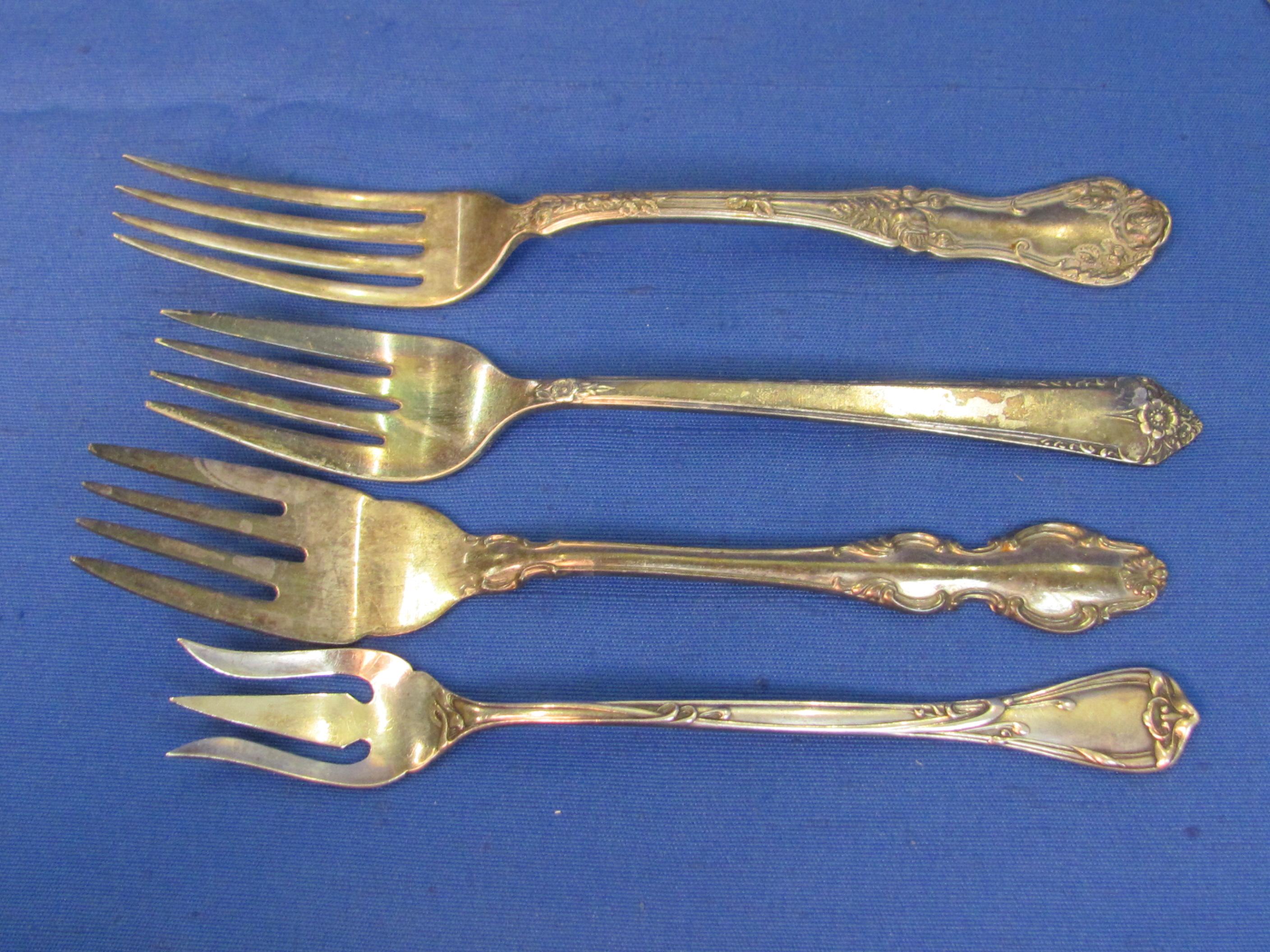 Mixed Lot of Vintage Silverplate Flatware: Spoons, Forks, Relish Forks