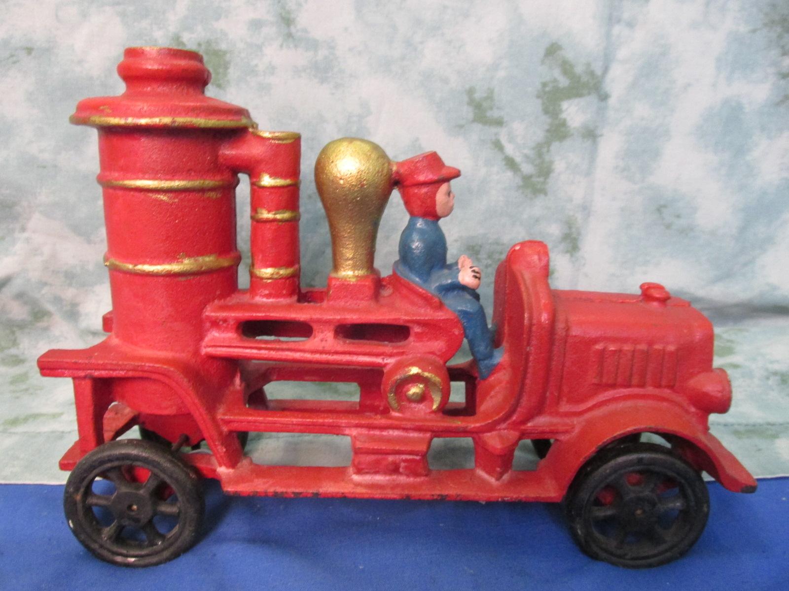 Cast Iron “Steamer” Fire Truck – 1 Driver