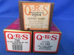 3 Vintage QRS Word Roll Piano Rolls – Very Good Condition – playable & in one piece