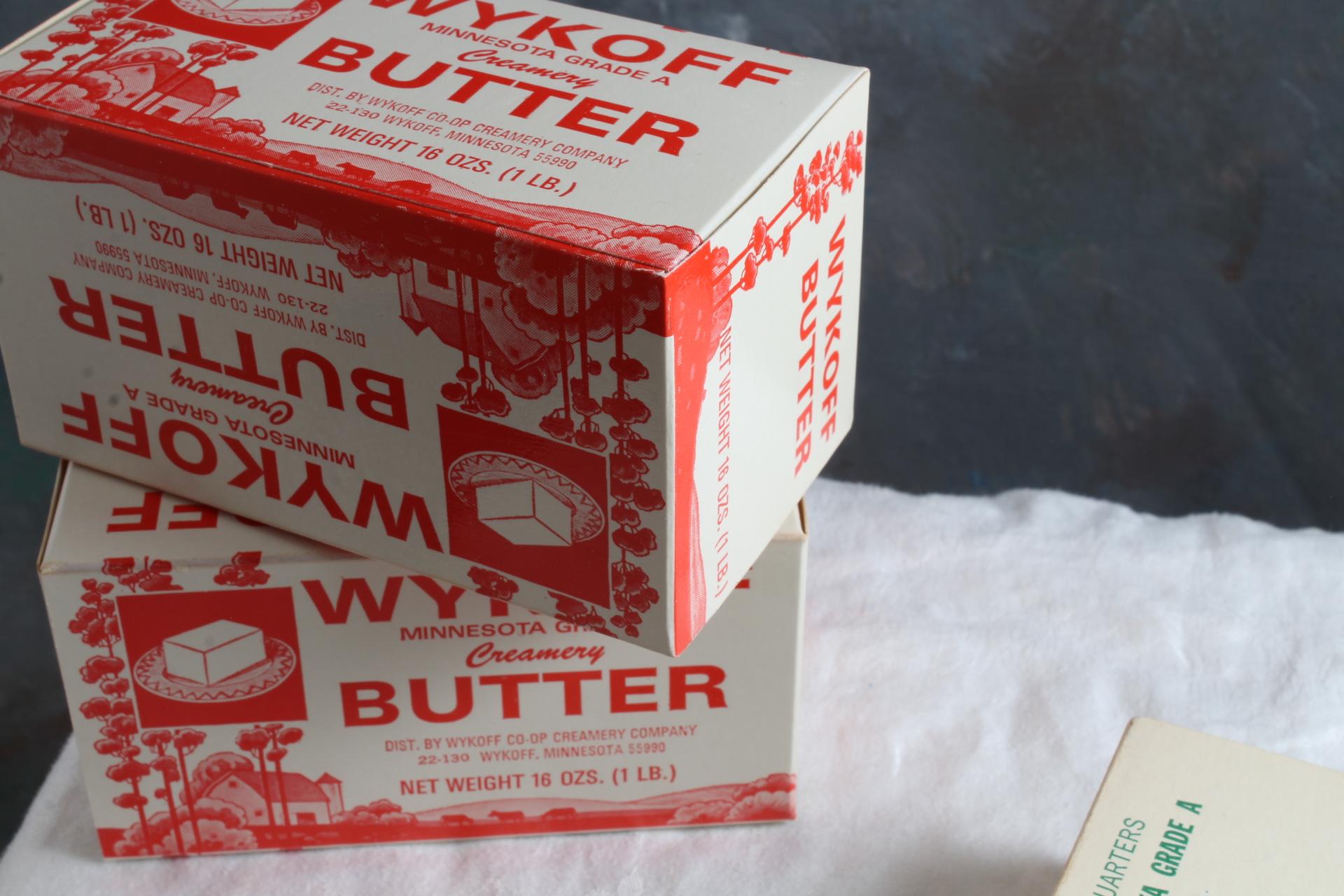 2 Vintage Wykoff Minnesota Butter Boxes & 1 Vasa Minnesota Butter Box