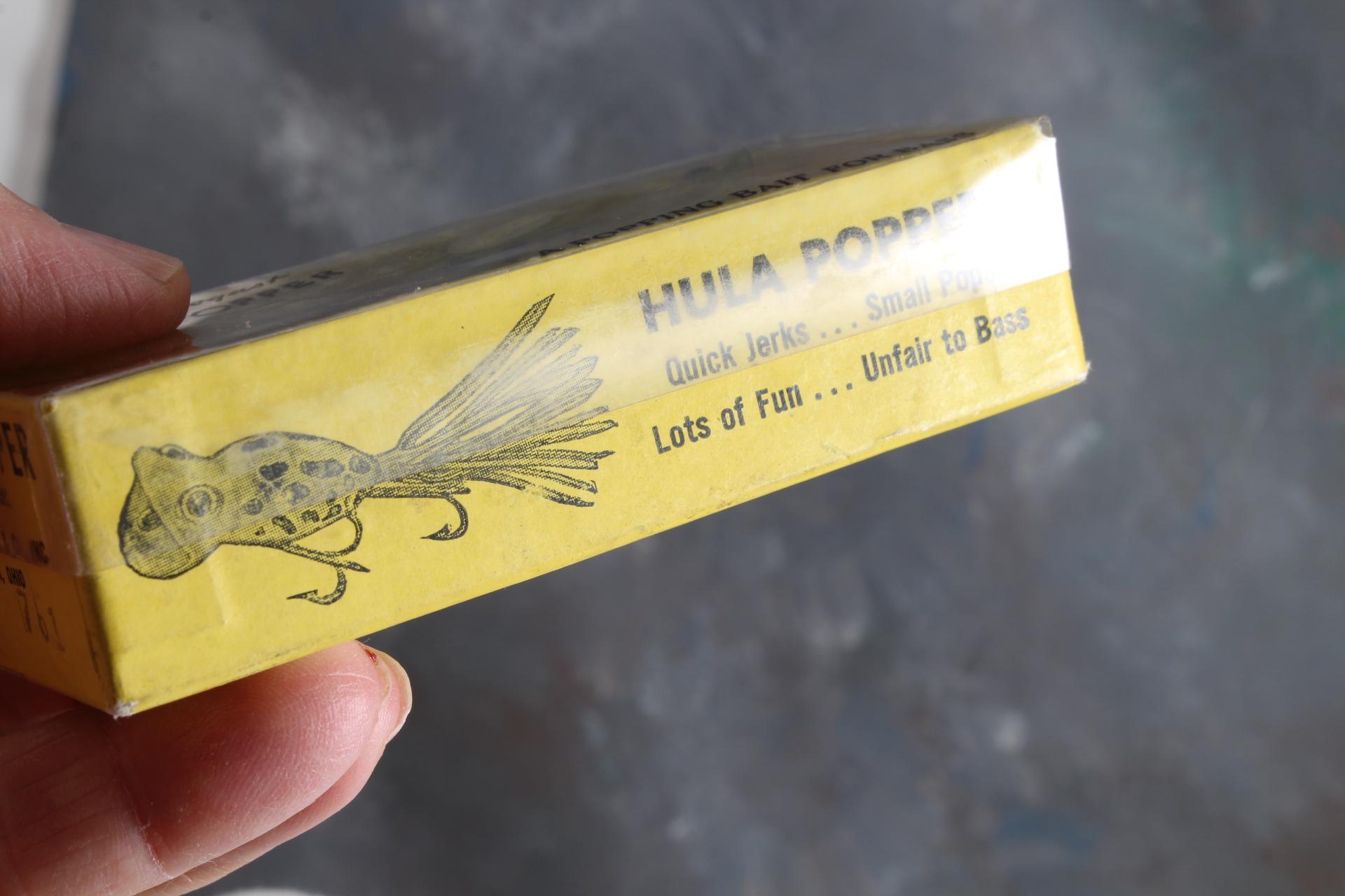 Vintage Fred Arbogast Hula Popper Fishing Lure in Box with Paper