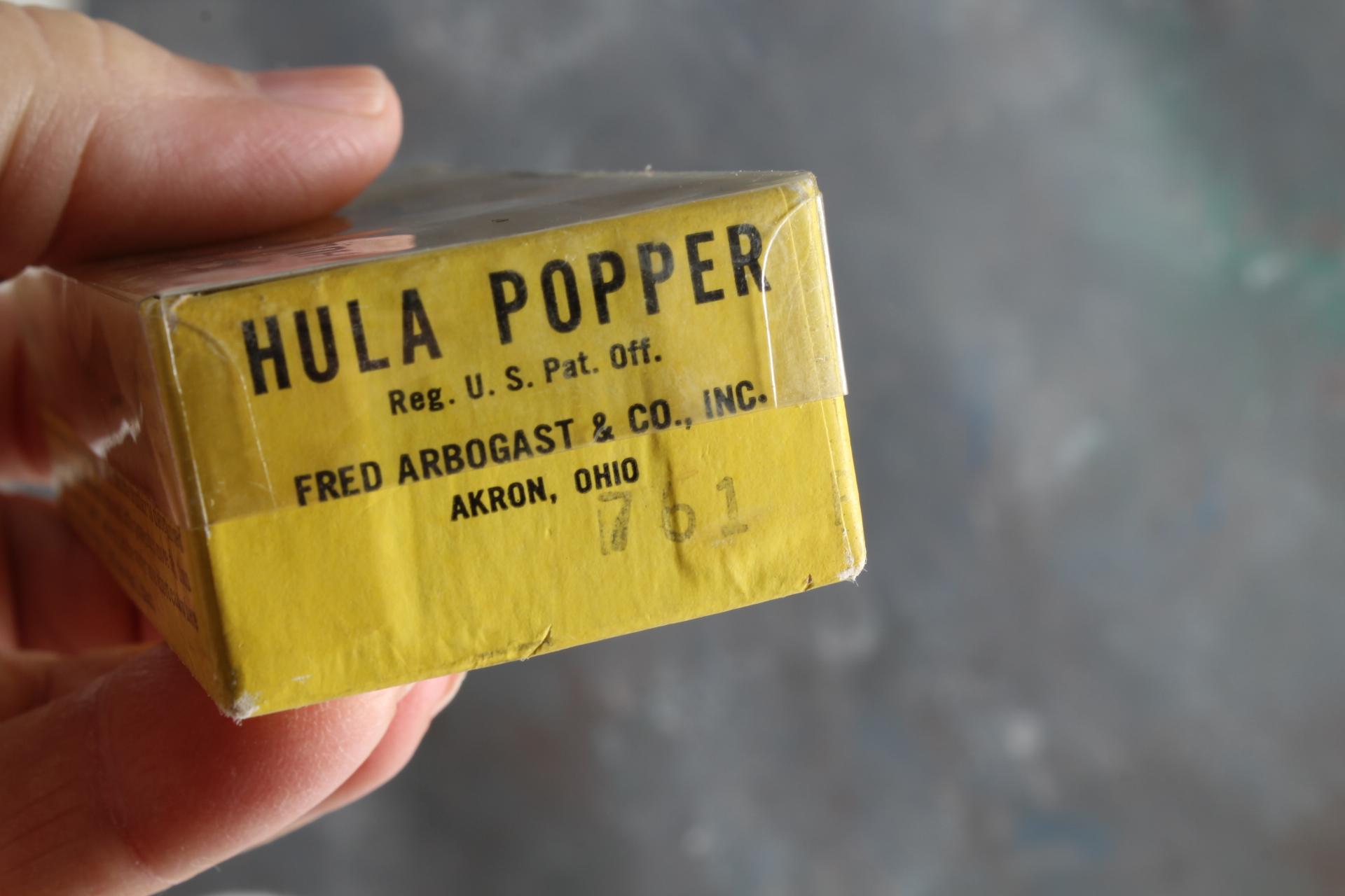 Vintage Fred Arbogast Hula Popper Fishing Lure in Box with Paper