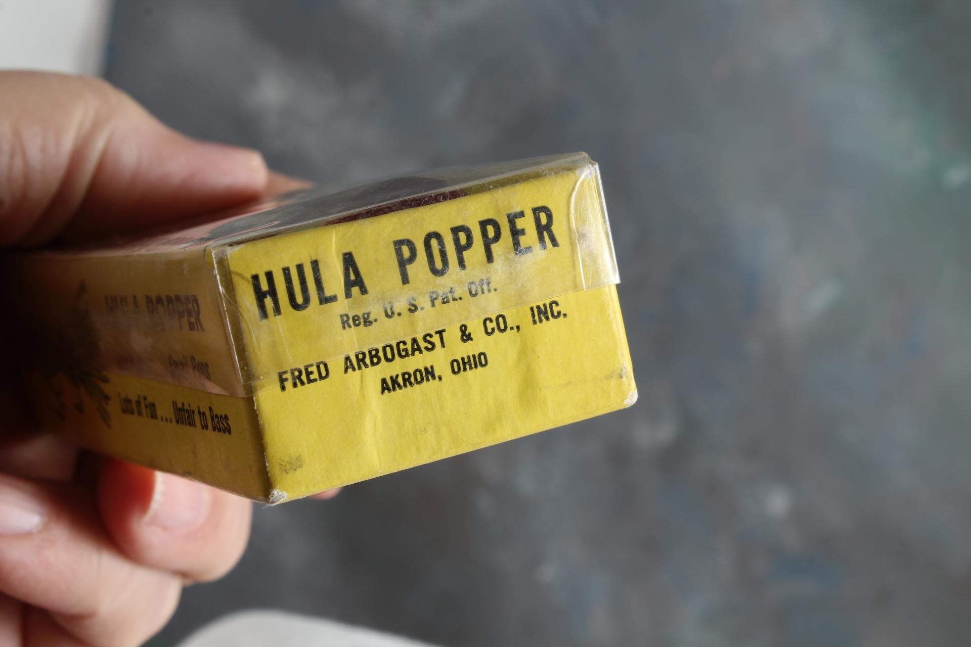 Vintage Fred Arbogast Hula Popper Fishing Lure in Box with Paper