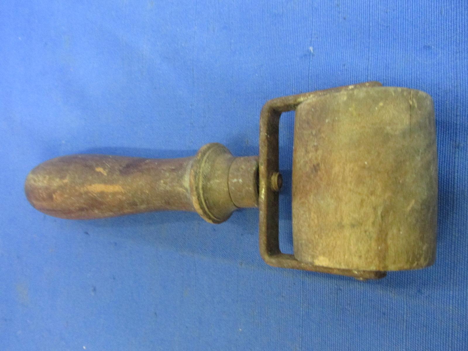 Antique Tool “Wallpaper Seam Roller”  – 7” L  roller 1 3/4” W x 1 3/4” DIA