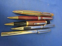 5 Fancy Pens : Pierre Cardin & Wooden Body Pens – Not tested for writing