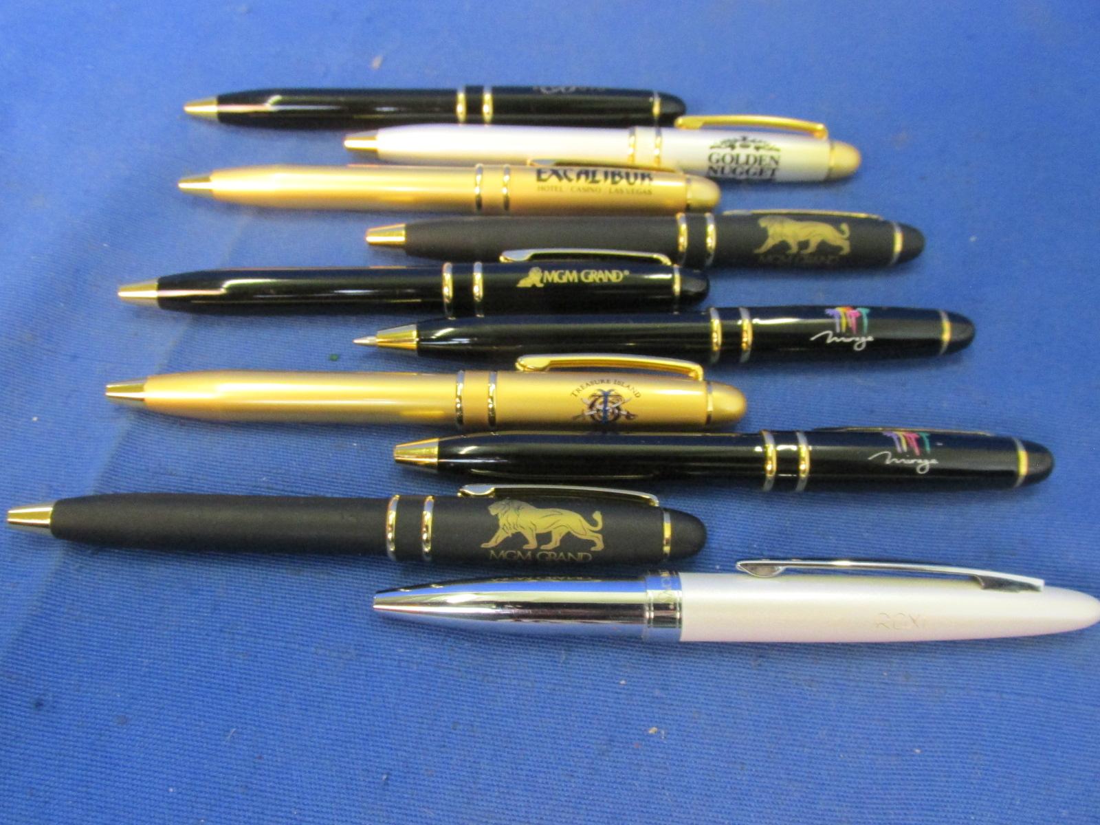 10 Fancy Ball-point Pens Advertising Casinos (not tested)