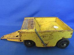 Vintage Tonka Highway Spread Pack Trailer Yellow 1960's  10” L, Box 6 ¼ x 5 1/4” x 3” T