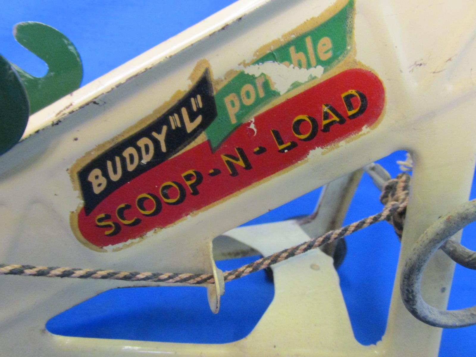 Vintage Buddy L Scoop N Load –ca. 1950's -- 15" long by 5-1/2" wide by 8-1/2" tall