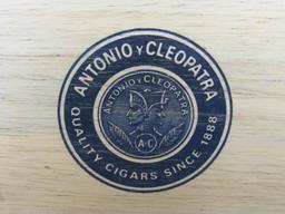 2 Wood Cigar Boxes – Antonio y Cleopatra is 12” x 7 1/4” - Jamaica Gold is 7” x 4”