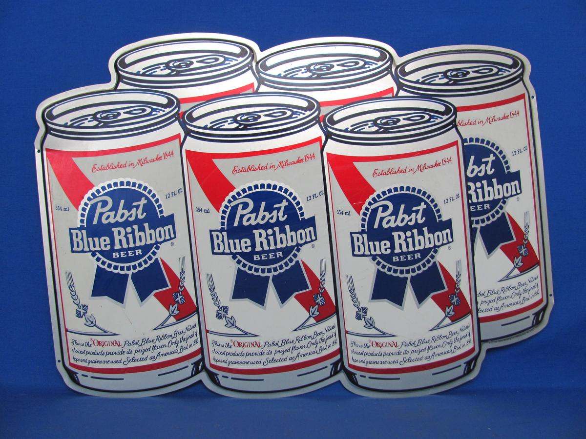 Pabst Blue Ribbon Beer Can Tin Sign – About 22 1/2” x 16”