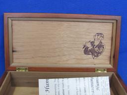 Wood Humidor with Instructions – George Burns image on inside lid – 10” x 5”