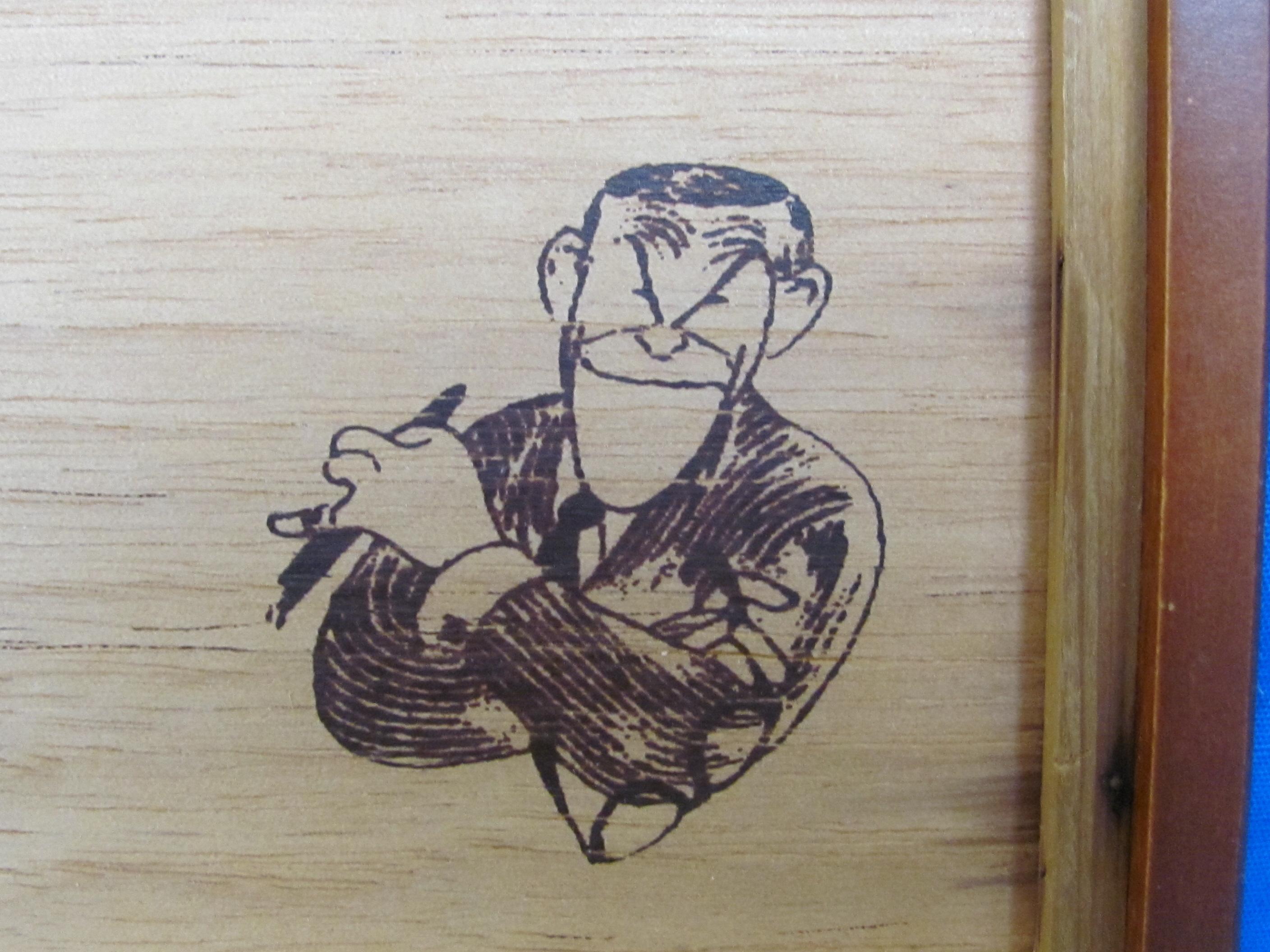 Wood Humidor with Instructions – George Burns image on inside lid – 10” x 5”