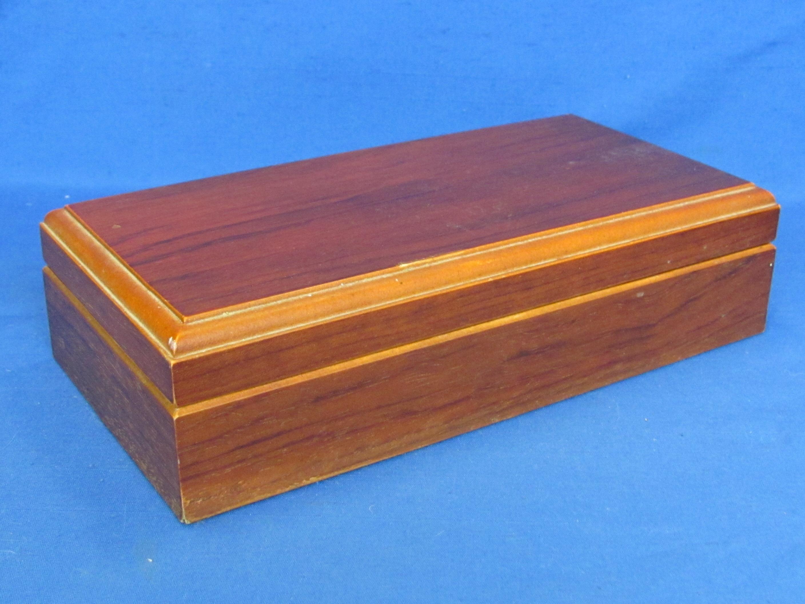 Wood Humidor with Instructions – George Burns image on inside lid – 10” x 5”