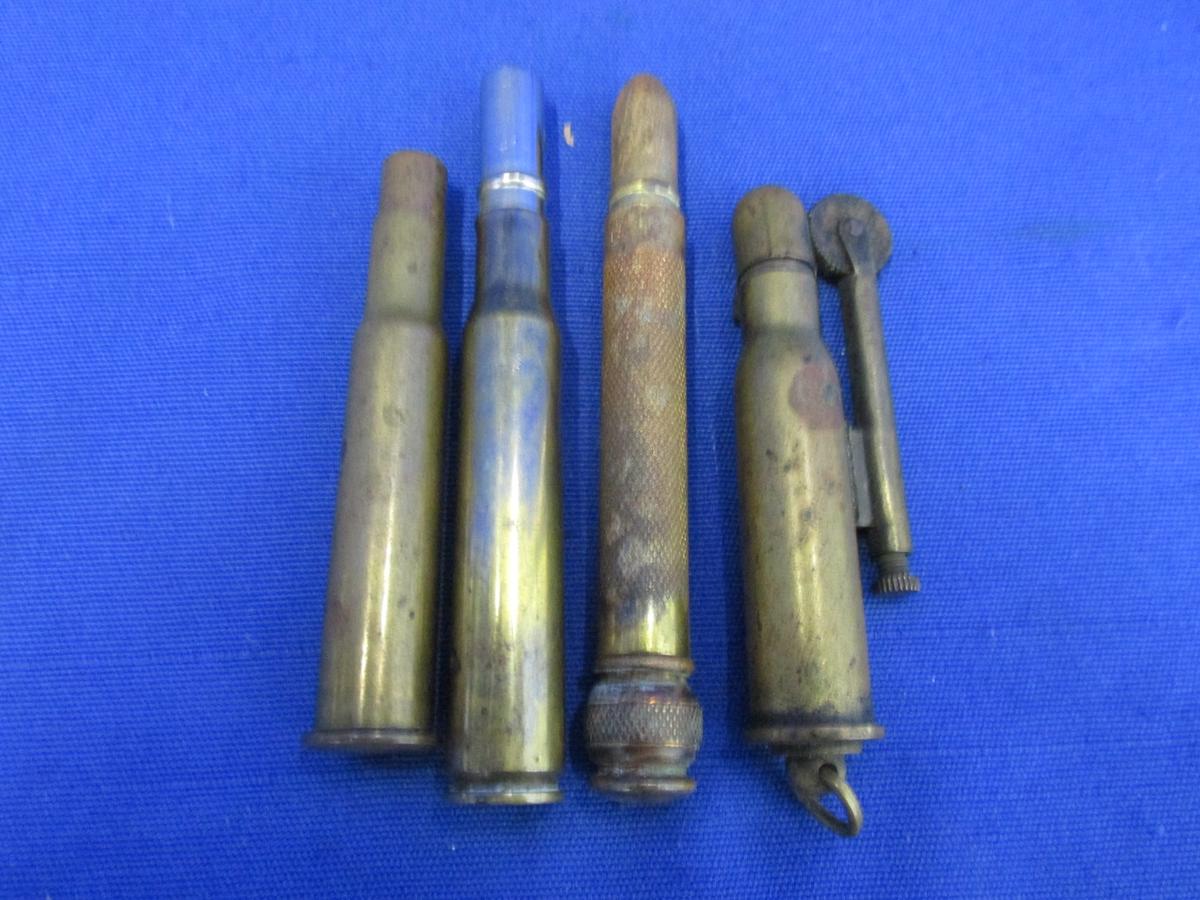 3 Metal Bulet Pencils – 2 From Real Bullets & a Bullet Style Lighter