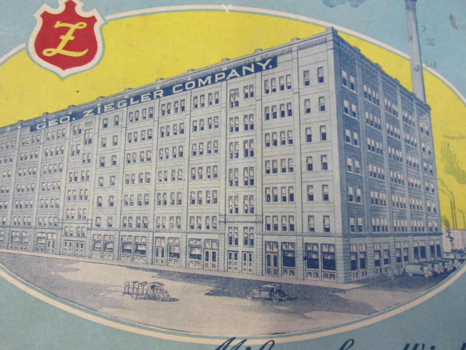 Ziegler's Chocolates Box – Great Graphics of their factory Milwaukee Wisc. 10X10”