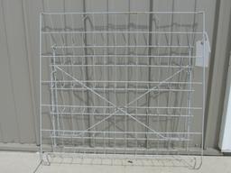 Small Wire Display Rack – White– Measures appx 28” T x 31” W with 6 3” D Pockets