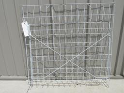 Small Wire Display Rack – White– Measures appx 28” T x 31” W with 6 3” D Pockets