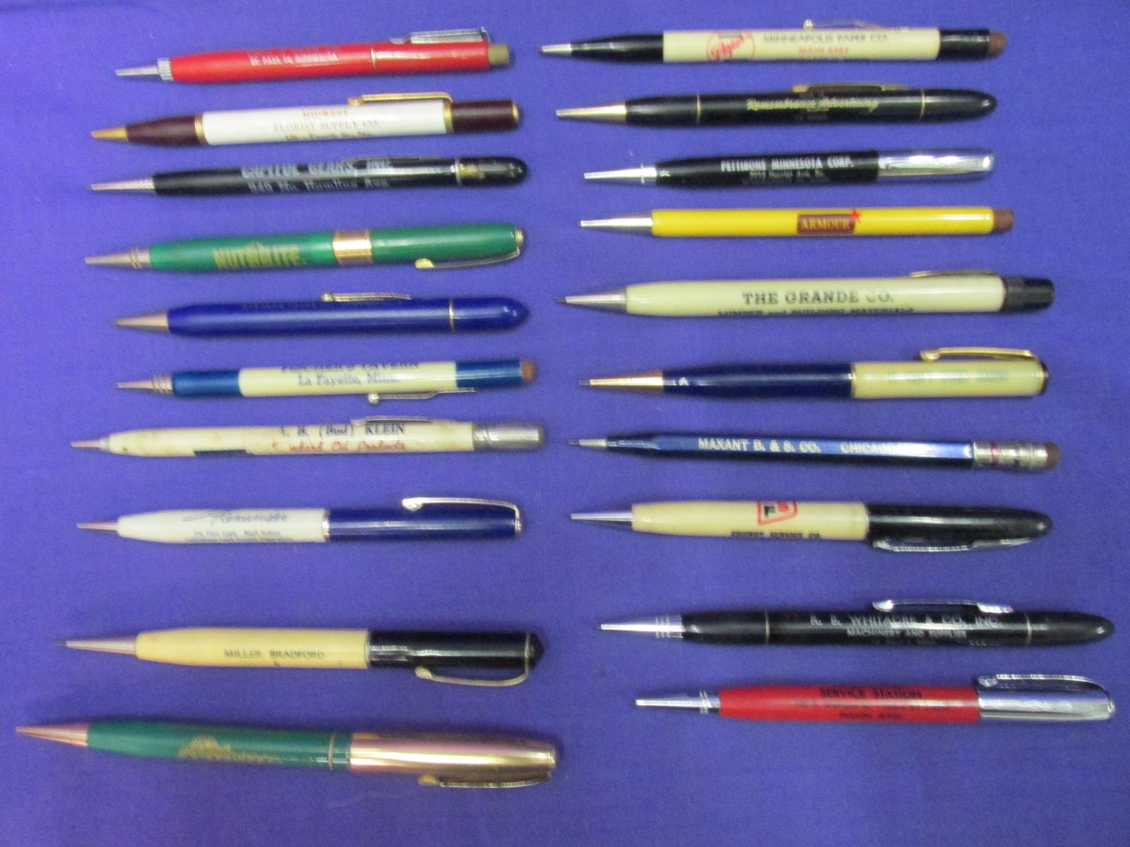 Appx 150 Vintage Mechanical Pencils w/ MN & Iowa Advvertising