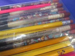 Vintage Novelty Pencils – 5 “Get Rid of of Your Headaches w/ Aspirin, 4 Mickey Mouse,