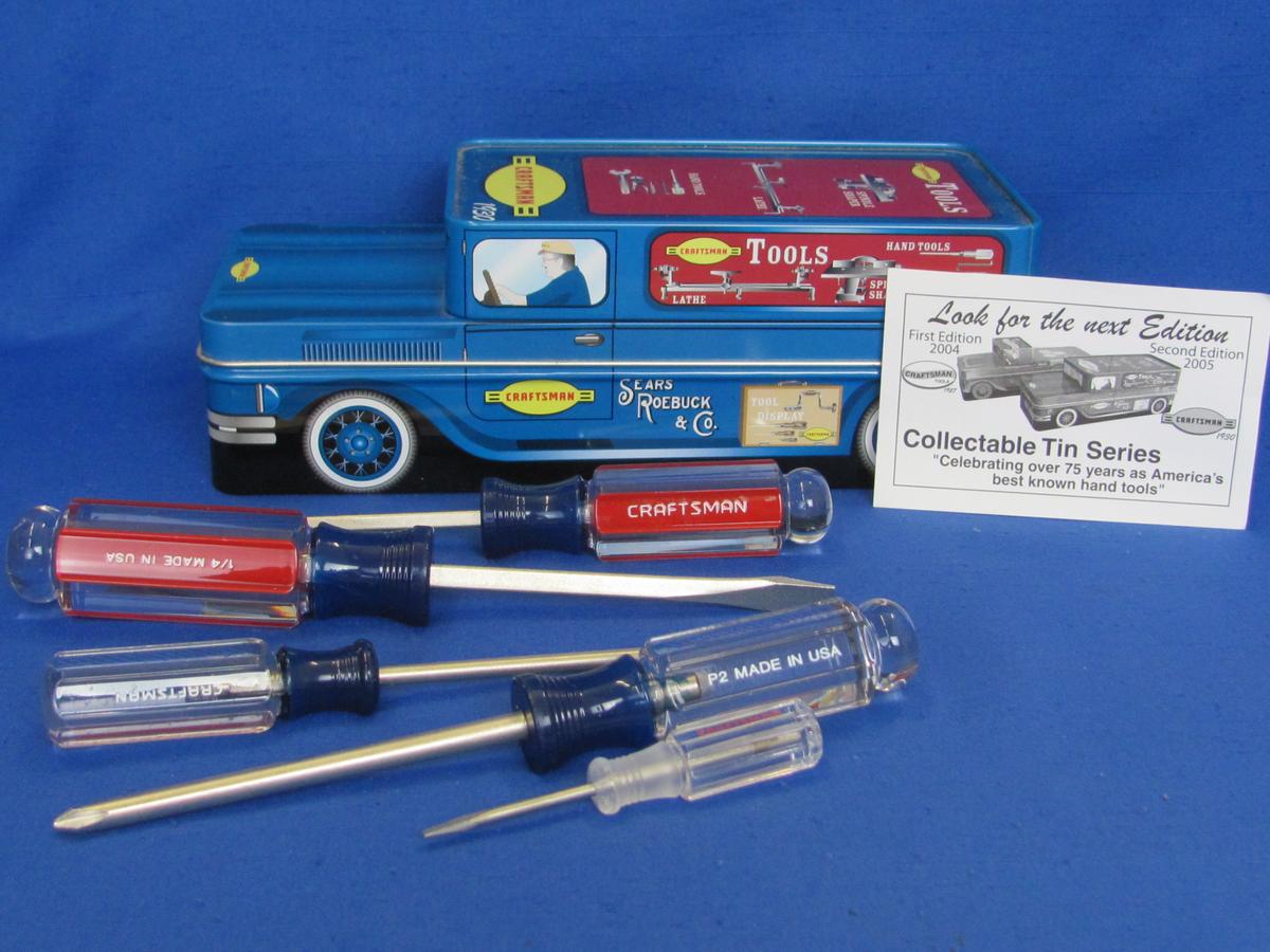 Sears Craftsman Tin Series – 2005 2nd Edition – 9 1/2” long – 5 Screwdrivers Included