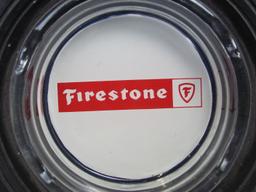 Firestone Tire Ashtray – Glass & Rubber – Steel Radial 500 – 6” in diameter