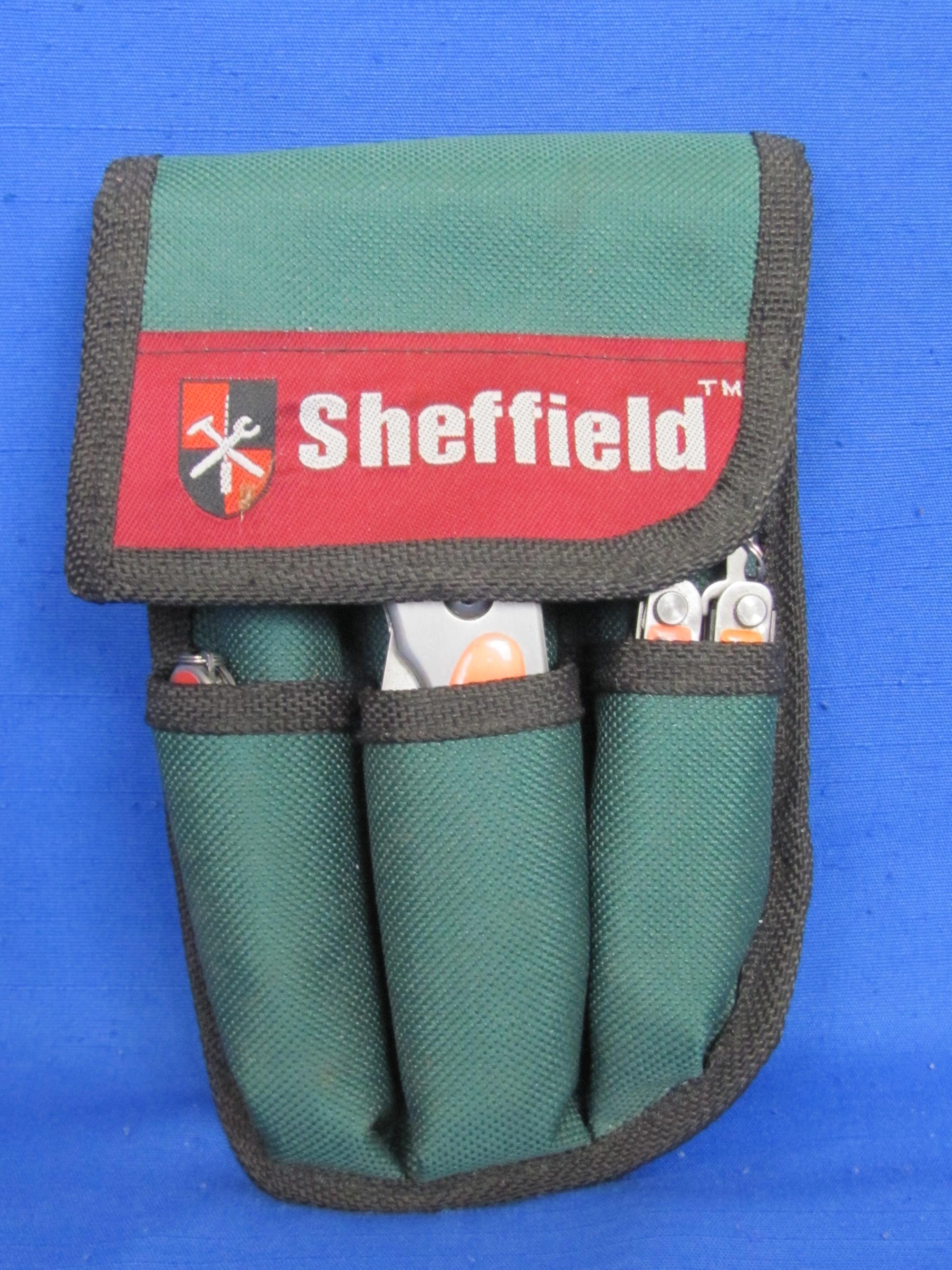 Sheffield Tool Kit: Flashlight, Pocket Knives, Multipurpose Tools, Wear on your Belt