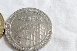 2 Vintage Las Vegas One Dollar Gaming Tokens Aladdin Resort & Boardwalk