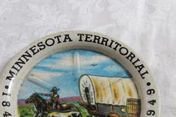 1849 - 1949 Minnesota Territorial Centennial Covered Wagon Tip Tray 3 1/2" Diam.