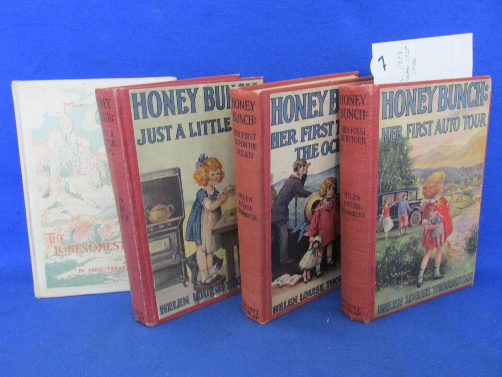 4  Children's books : Honey Bunch (3 books) 1923,27, 26 & The Lonesomest Doll 1901