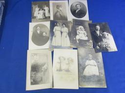 10 Antique B & W Portraits/Postcards (Adults)