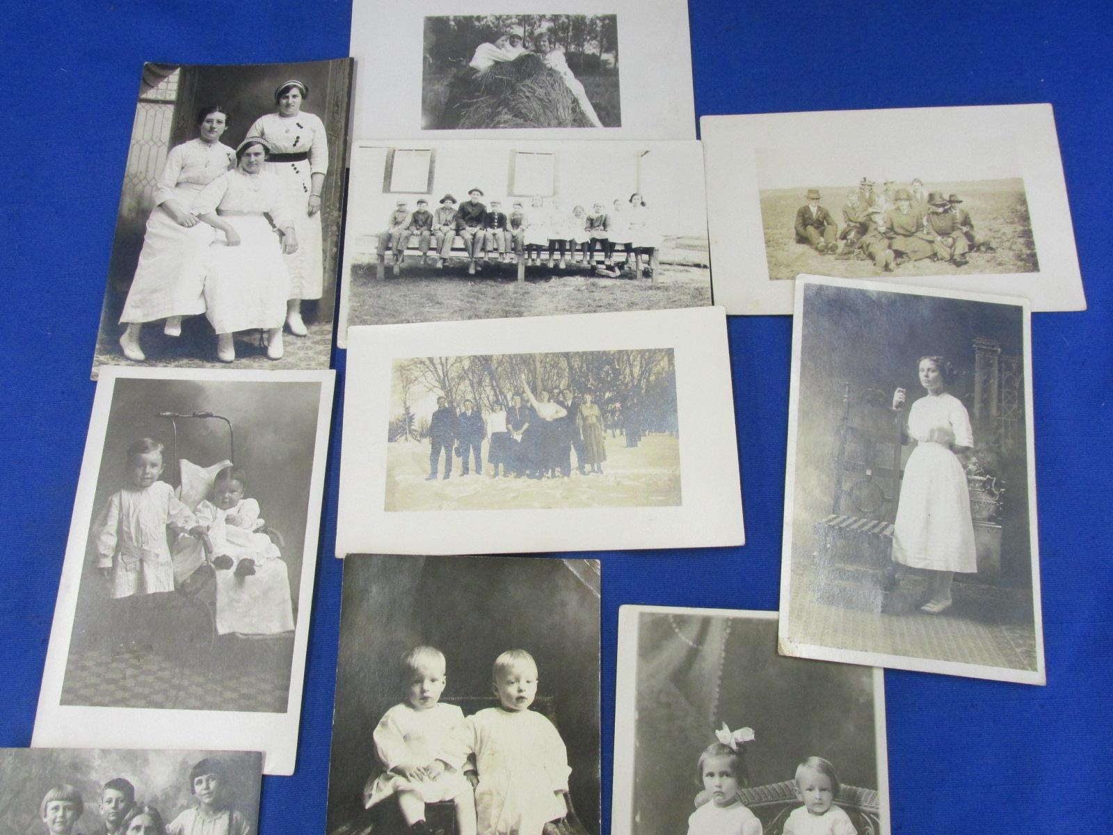 10 Antique B & W Portraits/Postcards ( Children/Adults)