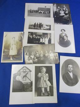 10 Antique B & W Portraits/Postcards ( Children/Adults)