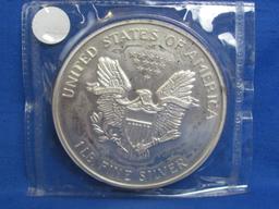 1991 Walking Liberty Fine Silver Round – 1 Lb Troy .999 Fine Silver – Serial # 04219
