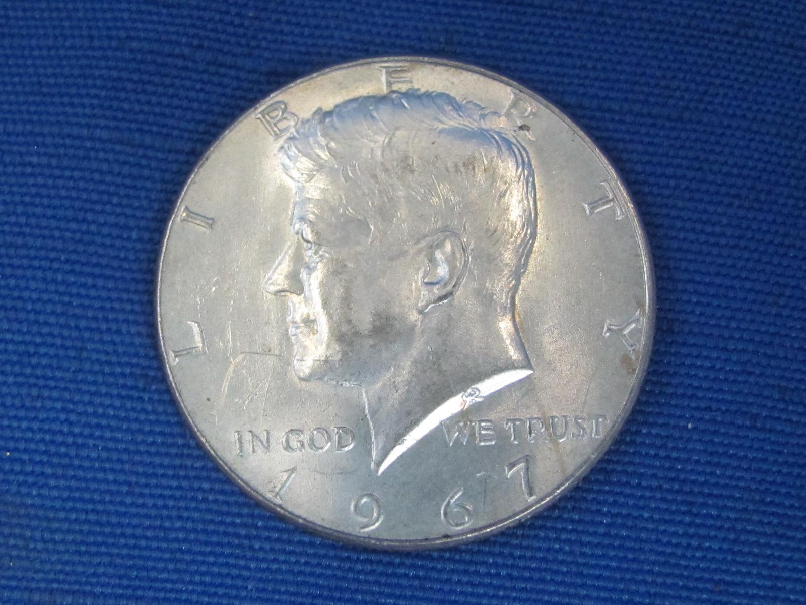 5 Kennedy Half Dollars – 40% Silver – 197(x4), 1968-D