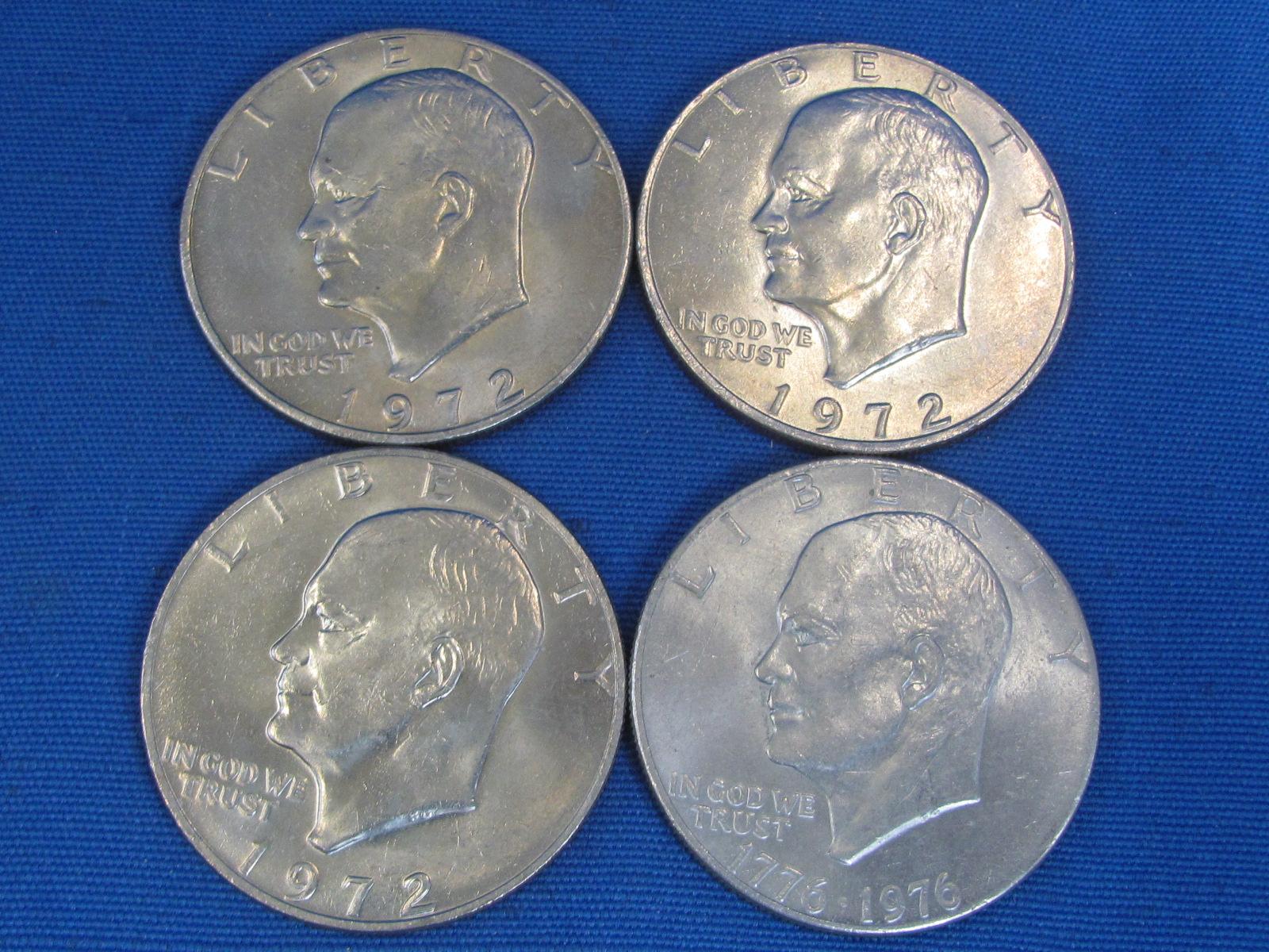 Lot of 13 Eisenhower Dollars – 1972, 1 Bicentennial