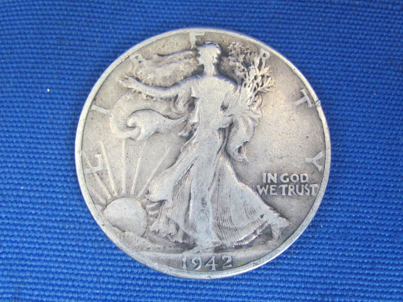 3 Walking Liberty Half Dollars – 1942, 1943, 1943