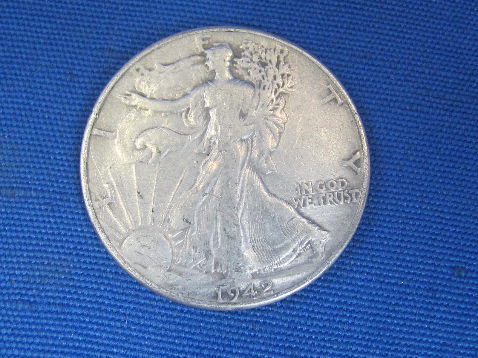3 Walking Liberty Half Dollars – 1942, 1937, 1939-D