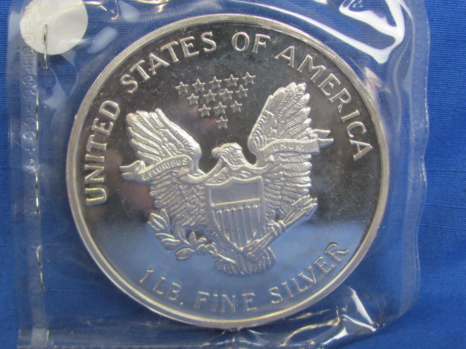 1991 Walking Liberty Fine Silver Round – 1 Lb Troy .999 Fine Silver – Serial # 04142
