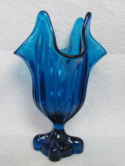 Viking Glass Handkerchief Vase in Bluenique – About 7 1/2” tall