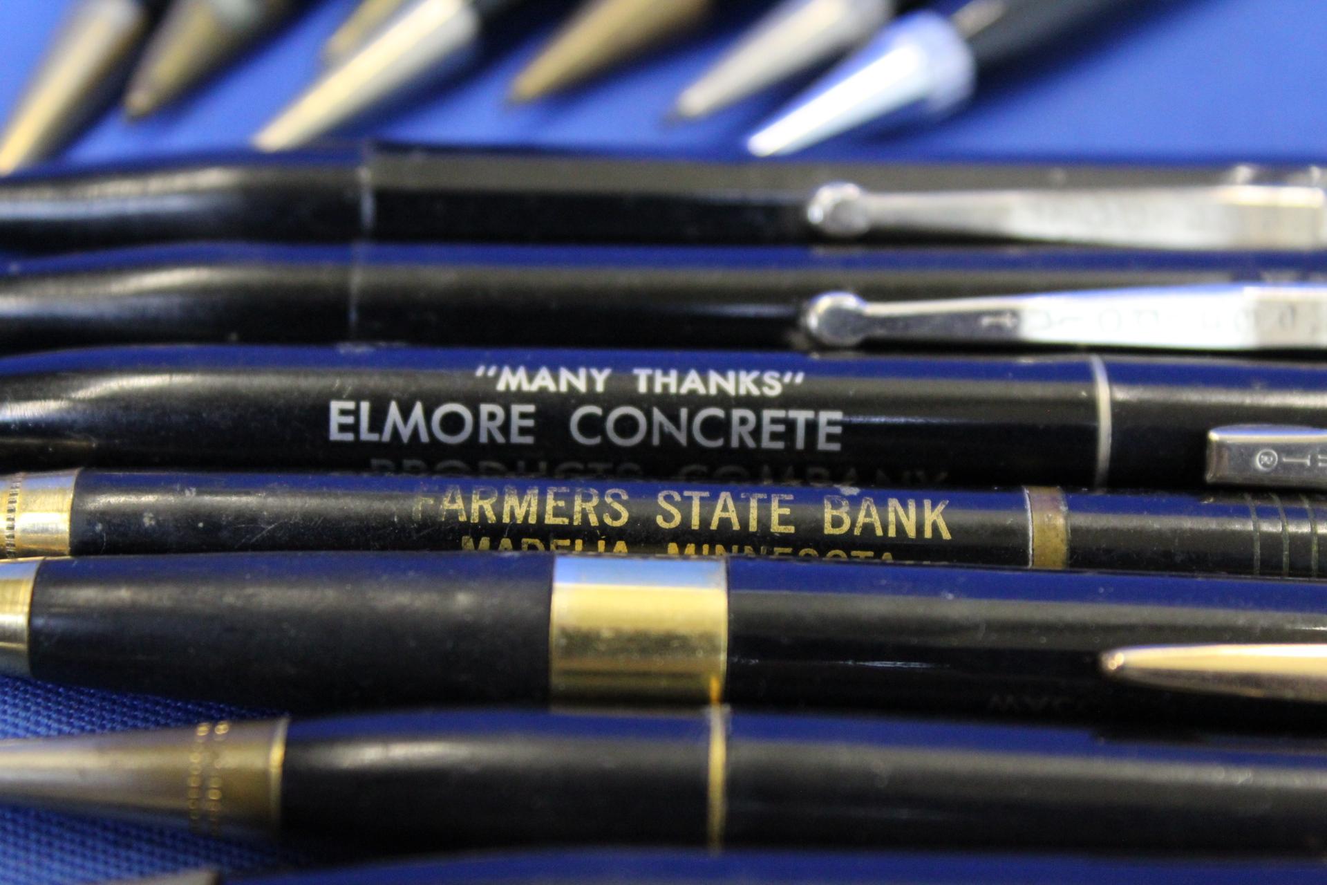 18 Vintage Black Mechanical Pencils with Gold lettering – 1950's Advertising: