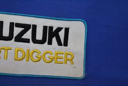 Vintage Suzuki Dirt Digger Morotcycle Patch Appx 1 Foot Long x 3” Tall – Very Good Cond.