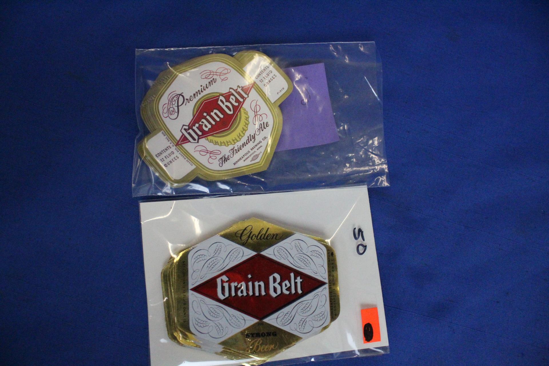 Vintage NOS Beer Bottle Neck Labels: 12 oz Grainbelt (50)