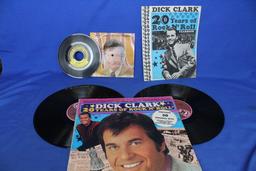 3 Vintage Records – Dick Clark 45 (American Bandstand- Cheerios), Inside Stories on card
