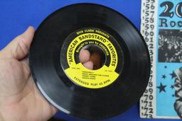 3 Vintage Records – Dick Clark 45 (American Bandstand- Cheerios), Inside Stories on card