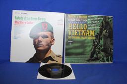 3 Vintage Records: 45 RPM Hank Snow “A Letter From Viet Nam” & 2 LPS :