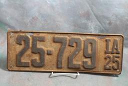 1925 Iowa License Plate