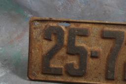 1925 Iowa License Plate