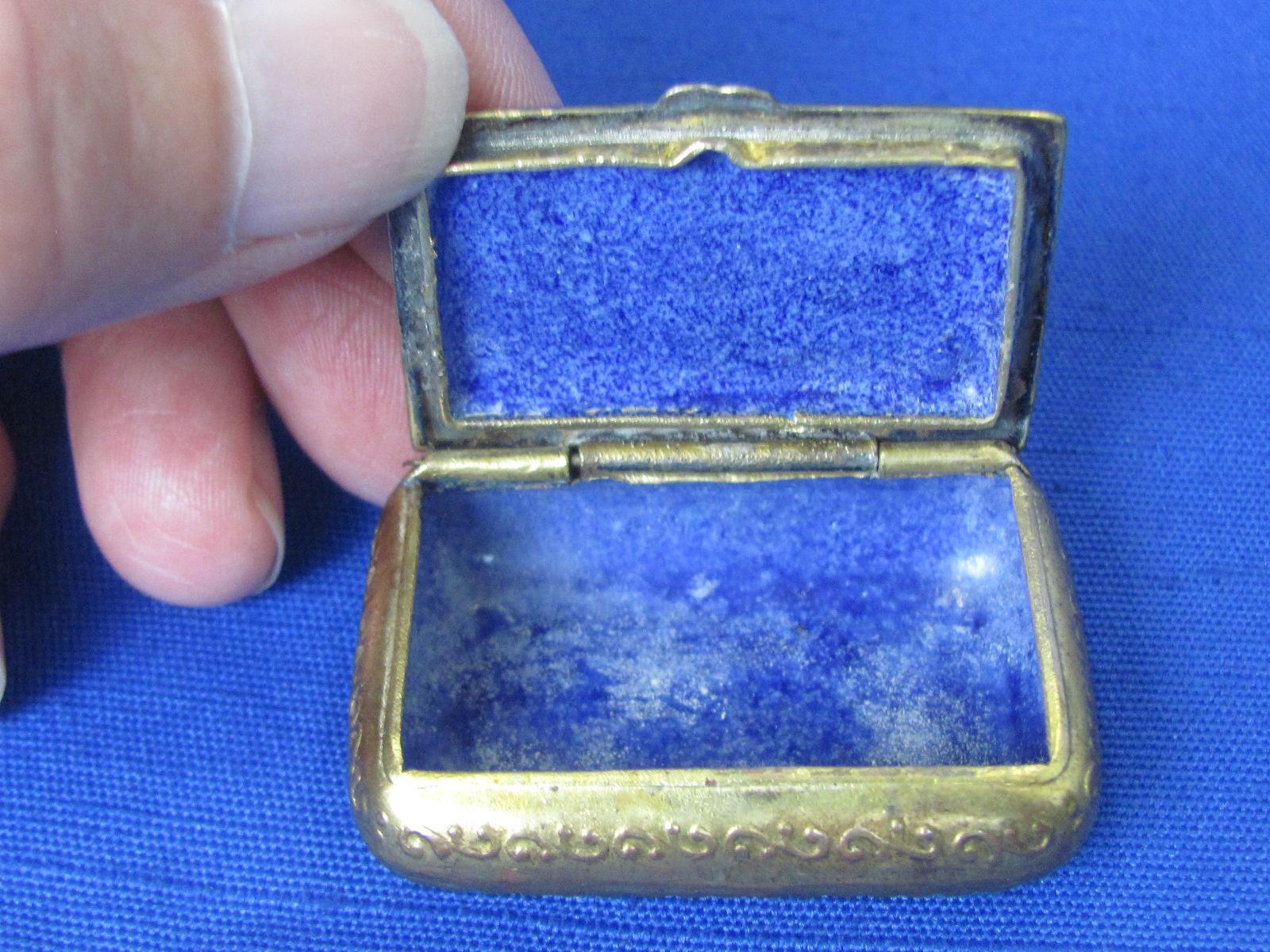 Small Enamel Pill or Snuff Box – Dragon on the Lid – 1 1/2” wide